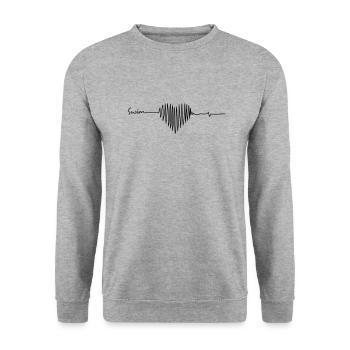 Swim heart frequency - Unisex Sweatshirt - salt & pepper - Front - Alina (178cm) & Michal (187cm)