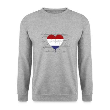 Pays-Bas Drapeau Hollande Drapeau néerlandais - Sweat-shirt Unisexe - gris chiné - Devant - Alina (178cm) & Michal (187cm)