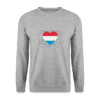 Luxembourg flag Luxembourg flag Home - Unisex Sweatshirt - salt & pepper - Front - Alina (178cm) & Michal (187cm)