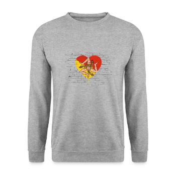 Sicile Flag Italie Palerme Trinacria Italia - Sweat-shirt Unisexe - gris chiné - Devant - Alina (178cm) & Michal (187cm)