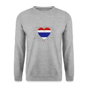 Thailand Fahne Thailändische Flagge Used Look - Unisex Pullover - Weißgrau meliert - Vorne - Alina (178cm) & Michal (187cm)