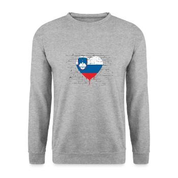Slovenia Flag Balkans Slovenian Flag Vintage - Unisex Sweatshirt - salt & pepper - Front - Alina (178cm) & Michal (187cm)
