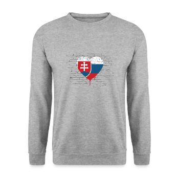 Slovakia Flag Vintage Slovak Flag Home - Unisex Sweatshirt - salt & pepper - Front - Alina (178cm) & Michal (187cm)