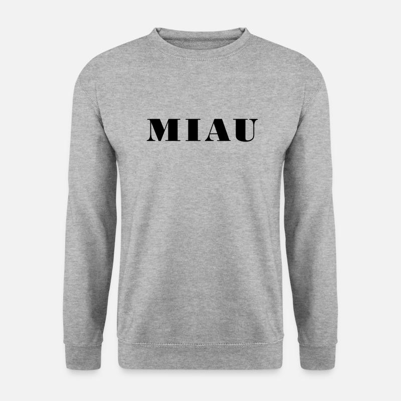MIAU - Unisex Pullover - Weißgrau meliert