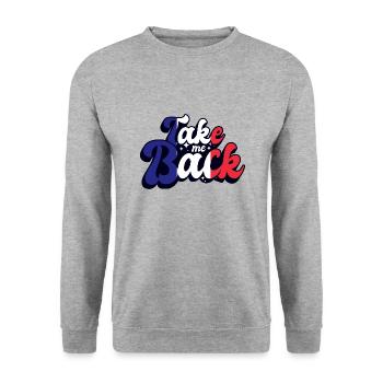 Frankreich Flagge Heimweh Französische Fahne - Unisex Pullover - Weißgrau meliert - Vorne - Alina (178cm) & Michal (187cm)