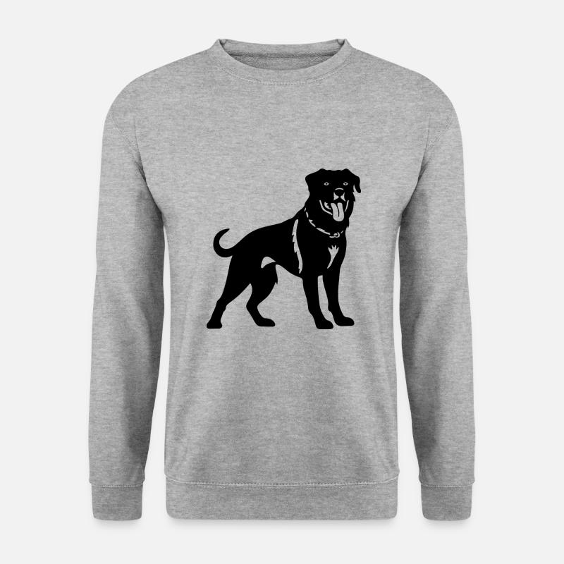 Rottweiler Hund - Unisex Pullover - Weißgrau meliert