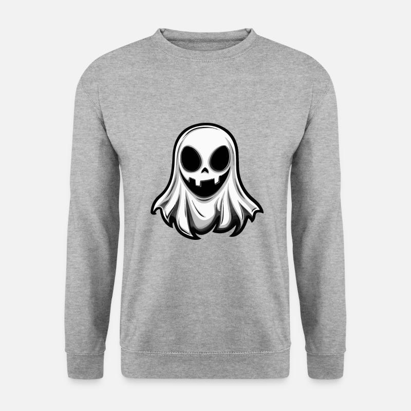 Geist Halloween Comic - Unisex Pullover - Weißgrau meliert