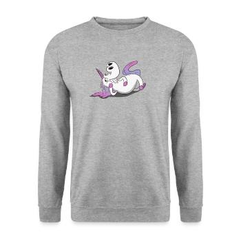 Unicorn / Unicorn - flatter - Unisex Sweatshirt - salt & pepper - Front - Alina (178cm) & Michal (187cm)