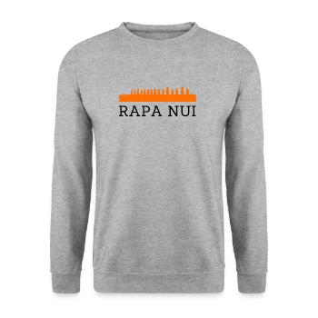 RAPA NUI - Easter Island Hermes - Creafant - Unisex Sweatshirt - salt & pepper - Front - Alina (178cm) & Michal (187cm)