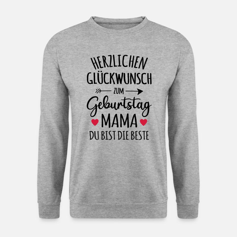 Beste Mama Geburtstag Mutter Geschenk Glückwunsch - Unisex Pullover - Weißgrau meliert