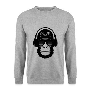 Dude - Unisex Sweatshirt - salt & pepper - Front - Alina (178cm) & Michal (187cm)