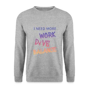 tauchen scuba diver taucher diving - Unisex Pullover - Weißgrau meliert - Vorne - Alina (178cm) & Michal (187cm)