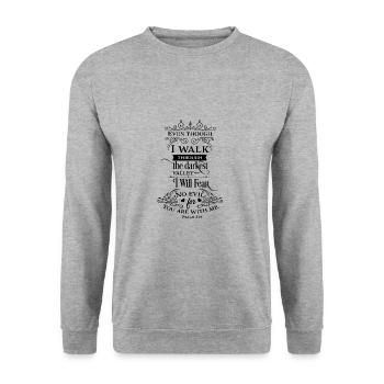 I will not fear for You are with me Geschenk - Unisex Sweatshirt - salt & pepper - Front - Alina (178cm) & Michal (187cm)