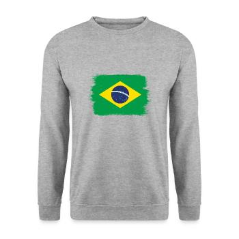 Brésil Drapeau Brésilien Drapeau Amérique du Sud - Sweat-shirt Unisexe - gris chiné - Devant - Alina (178cm) & Michal (187cm)