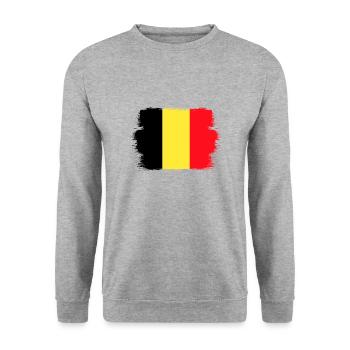 Belgium Flag Vintage Belgian Flag Used Look - Unisex Sweatshirt - salt & pepper - Front - Alina (178cm) & Michal (187cm)