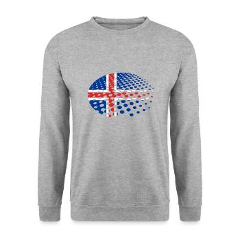 Drapeau de l’Islande Vintage drapeau islandais voyage - Sweat-shirt Unisexe - gris chiné - Devant - Alina (178cm) & Michal (187cm)