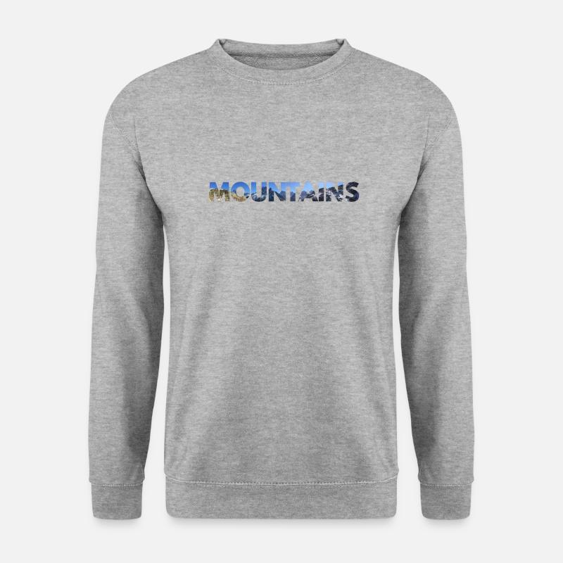 MOUNTAINS Berge - Berg Mountain - Unisex Pullover - Weißgrau meliert