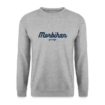 Morbihan - Sweat-shirt Unisexe - gris chiné - Devant - Alina (178cm) & Michal (187cm)