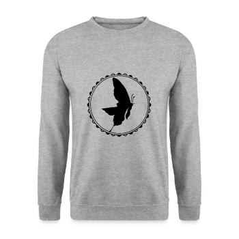 Schmetterling - Naturschutz - Umwelt - Insekt - Unisex Pullover - Weißgrau meliert - Vorne - Alina (178cm) & Michal (187cm)