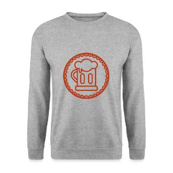 Beer - Beer / Beer Mug - Beer Bottle - Unisex Sweatshirt - salt & pepper - Front - Alina (178cm) & Michal (187cm)