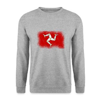 Drapeau de l’île de Man Triskele Drapeau de l’île de Man - Sweat-shirt Unisexe - gris chiné - Devant - Alina (178cm) & Michal (187cm)