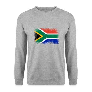 Drapeau de l’Afrique du Sud Drapeau sud-africain - Sweat-shirt Unisexe - gris chiné - Devant - Alina (178cm) & Michal (187cm)