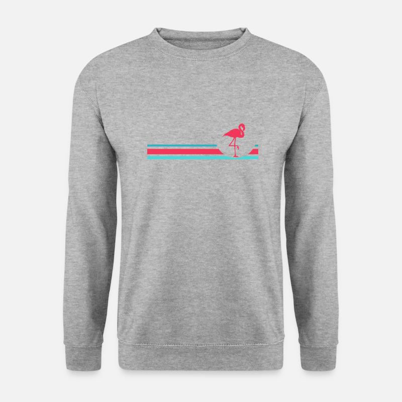 Flamingo - Unisex Pullover - Weißgrau meliert