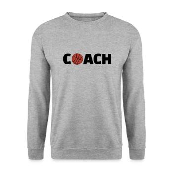 Basketball Coach Trainer Lehrer - Unisex Pullover - Weißgrau meliert - Vorne - Alina (178cm) & Michal (187cm)