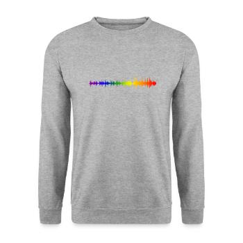 Sound Musik Gay Pride - Unisex Pullover - Weißgrau meliert - Vorne - Alina (178cm) & Michal (187cm)