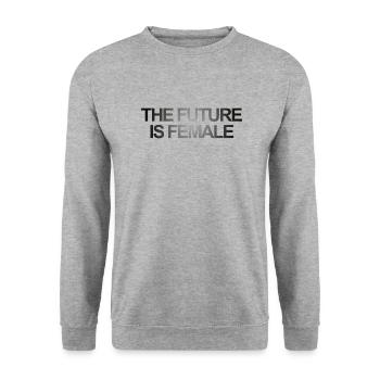THE FUTURE IS FEMALE - Unisex Sweatshirt - salt & pepper - Front - Alina (178cm) & Michal (187cm)