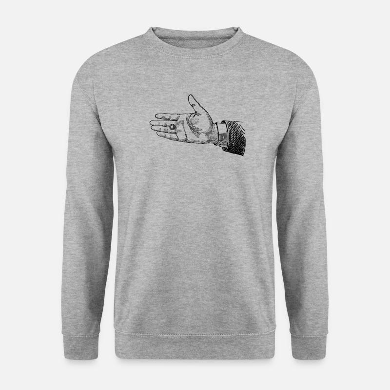 Hand mit Elektroschocker - Unisex Pullover - Weißgrau meliert