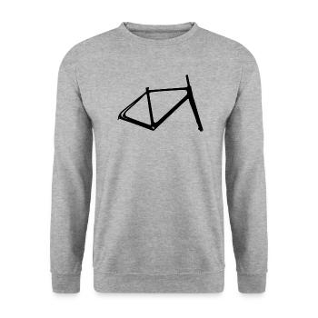 Rennrad Rahmen Fahrrad Drahtesel Fixie Geschenk - Unisex Pullover - Weißgrau meliert - Vorne - Alina (178cm) & Michal (187cm)