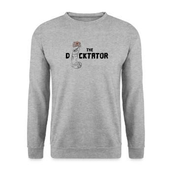 The Dicktator (Dick, dictator pun pun) penis - Unisex Sweatshirt - salt & pepper - Front - Alina (178cm) & Michal (187cm)