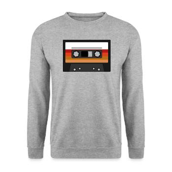 Musikkassette Audiokassette Radio Musik Retro - Unisex Pullover - Weißgrau meliert - Vorne - Alina (178cm) & Michal (187cm)