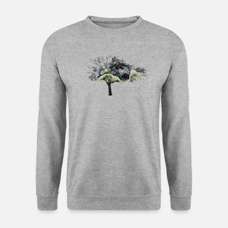 tree double exposure - Unisex Sweatshirt - salt & pepper