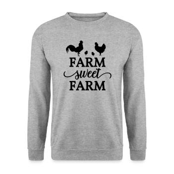 Chickens Farm Farmer Farmer Farm sweet farm - Unisex Sweatshirt - salt & pepper - Front - Alina (178cm) & Michal (187cm)