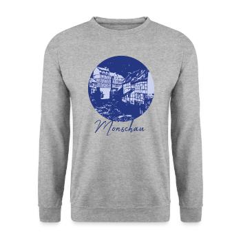 Monschau,skyline,city,circle,blue circle,purple - Unisex Sweatshirt - salt & pepper - Front - Alina (178cm) & Michal (187cm)