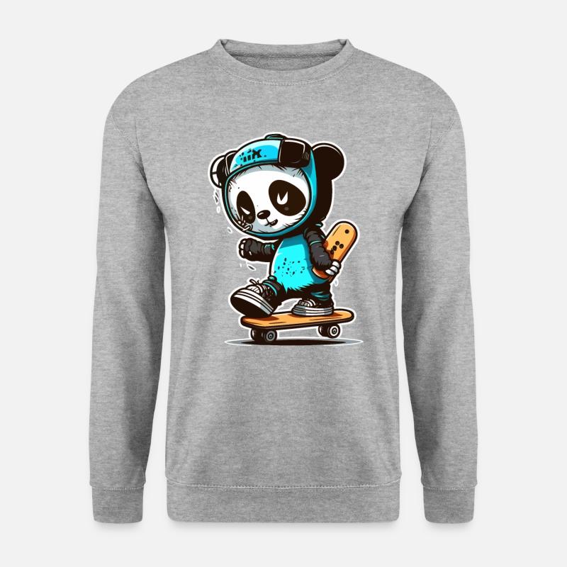 Panda Skate Co. - Unisex Pullover - Weißgrau meliert