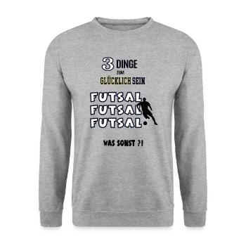 Futsal Spieler Fan Liebhaber Futsaler Spiel Team - Unisex Pullover - Weißgrau meliert - Vorne - Alina (178cm) & Michal (187cm)