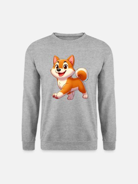 Shiba 3 - Unisex Pullover - Weißgrau meliert