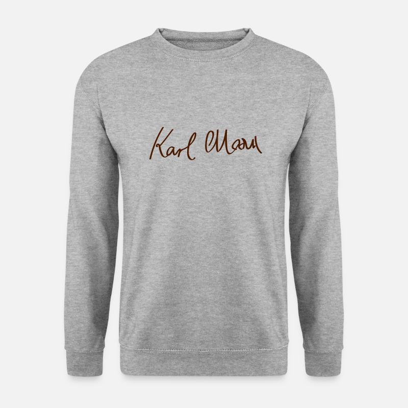 Unterschrift von Karl Marx - Unisex Pullover - Weißgrau meliert