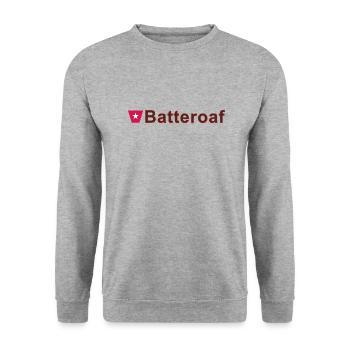 Batteraof w1 tp hori b - Unisex Pullover - Weißgrau meliert - Vorne - Alina (178cm) & Michal (187cm)