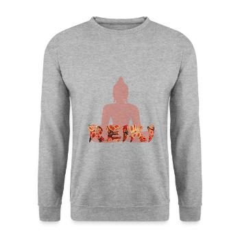 Reiki avec buddah e 222 - Sweat-shirt Unisexe - gris chiné - Devant - Alina (178cm) & Michal (187cm)
