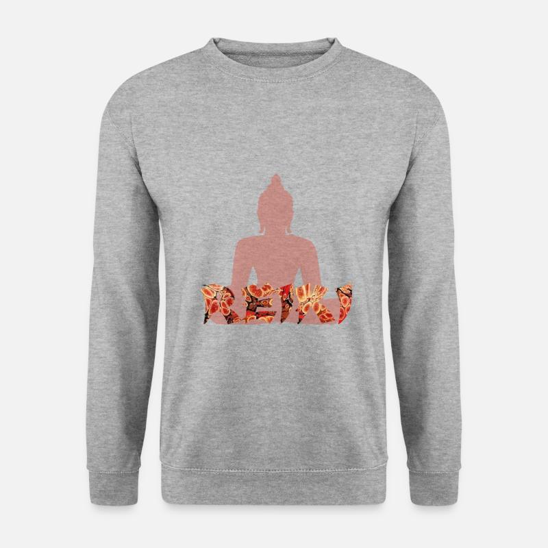 Reiki with buddah e 222 - Unisex Sweatshirt - salt & pepper