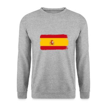 Spain Flag Vintage Spanish Flag Used Look - Unisex Sweatshirt - salt & pepper - Front - Alina (178cm) & Michal (187cm)