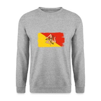 Sicile Flag Italie Palerme Trinacria Italia - Sweat-shirt Unisexe - gris chiné - Devant - Alina (178cm) & Michal (187cm)