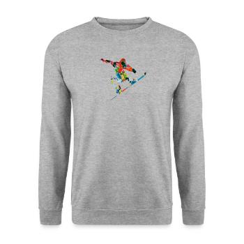 snowboarder - Sweat-shirt Unisexe - gris chiné - Devant - Alina (178cm) & Michal (187cm)