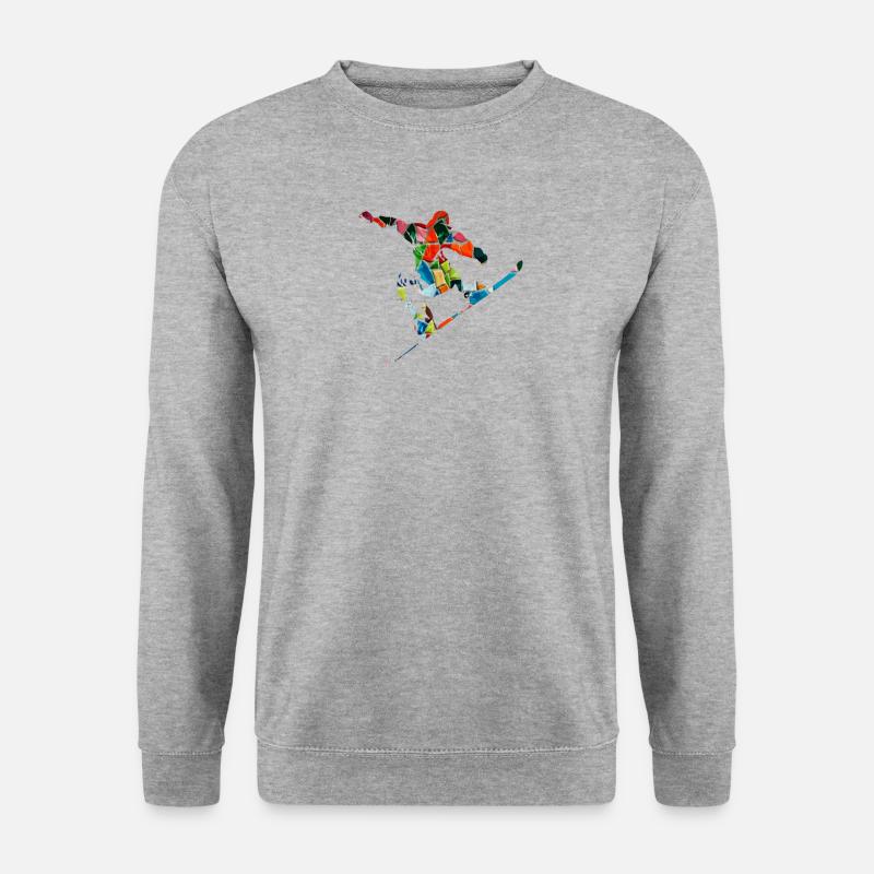 snowboarder - Unisex Pullover - Weißgrau meliert