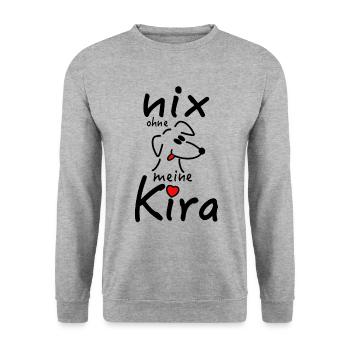 Nicht's ohne Hündin Kira - Unisex Pullover - Weißgrau meliert - Vorne - Alina (178cm) & Michal (187cm)