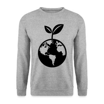 Planet Earth - Unisex Sweatshirt - salt & pepper - Front - Alina (178cm) & Michal (187cm)